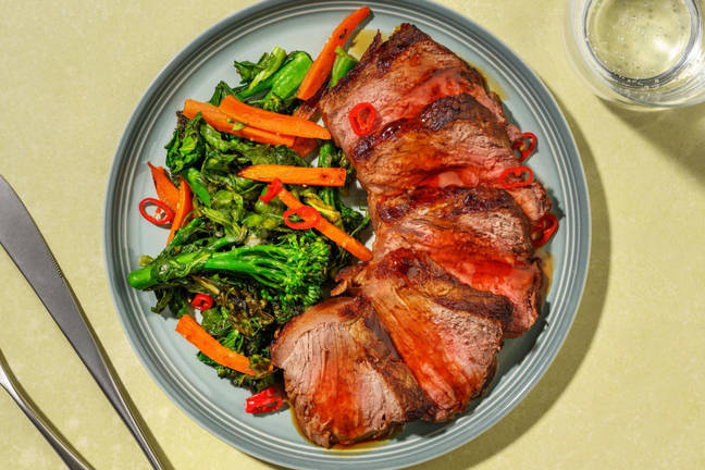 Honey-Soy Beef Steak & Stir-Fried Veggies