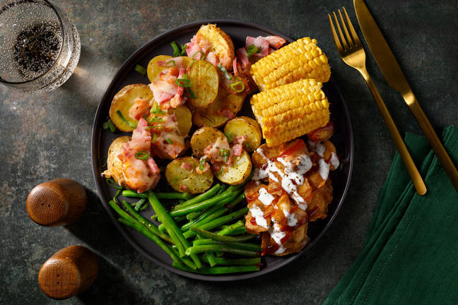 Prime Popcorn Chicken & Cheesy Bacon Potatoes