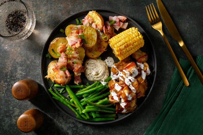 Popcorn Chicken & Cheesy Pancetta Potatoes