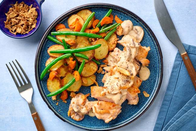 Carb Smart Creamy Mushroom-Sauced Chicken Thighs