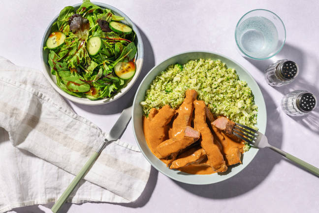 Coconut Beef Curry & Broccoli-Cauli Rice