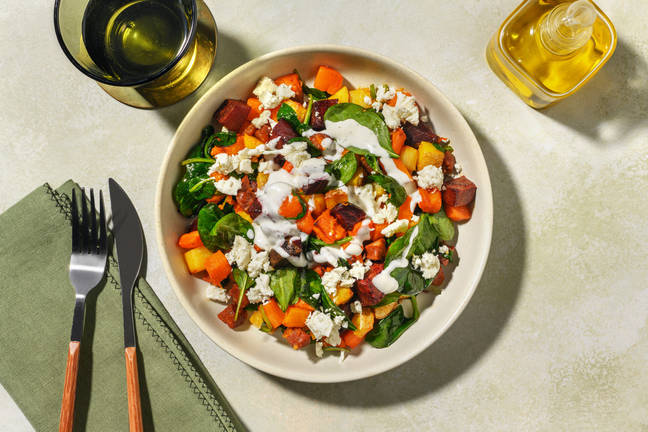 One-Tray Crispy Chorizo & Root Veggie Toss