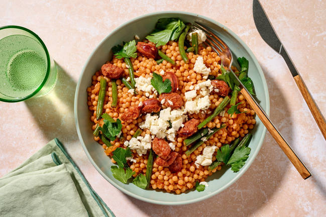 Smokey Chorizo & Green Bean Pearl Couscous
