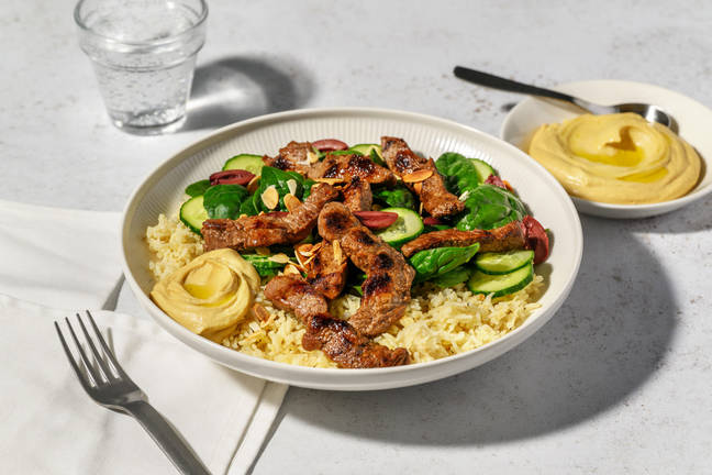 Seared Beef Strips & Lemon Pepper Rice