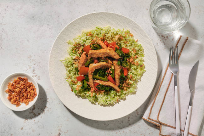 Zingy Pork & Broccoli-Cauliflower Rice