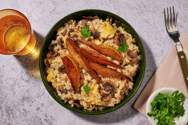 Warming Baked Brie & Mushroom Risotto