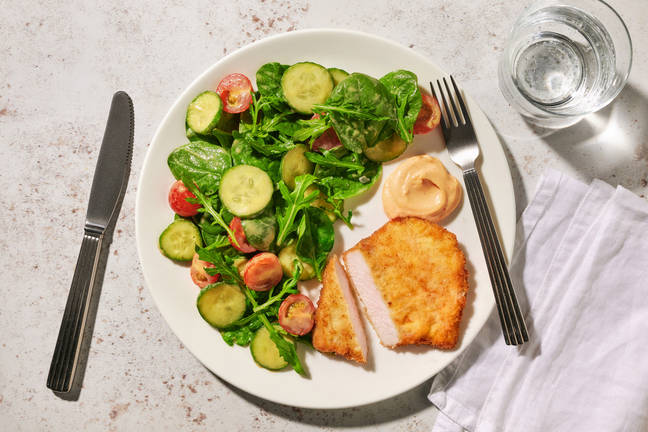 Parmesan Pork Schnitzels & Smokey Aioli