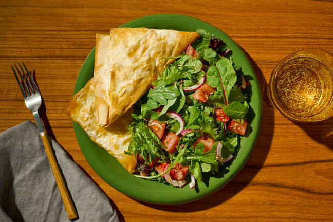 Baked Feta & Silverbeet Spanakopita Triangles