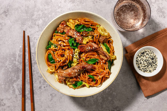 No Chop Beef Lo Mein Noodle Stir-Fry