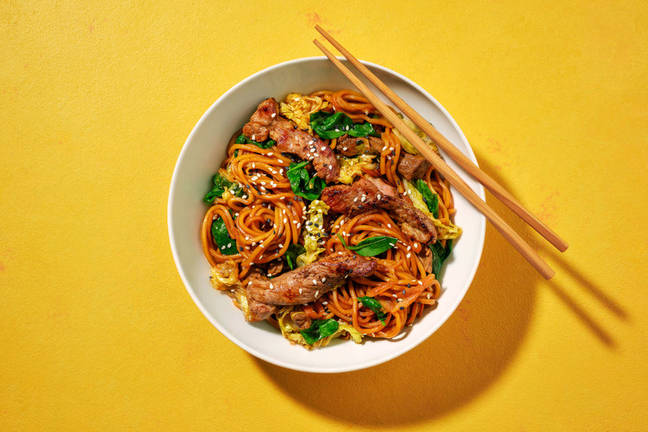 No Chop Beef Lo Mein Noodle Stir-Fry
