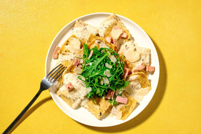 Express Pumpkin Ravioli & Lemon-Bacon Sauce