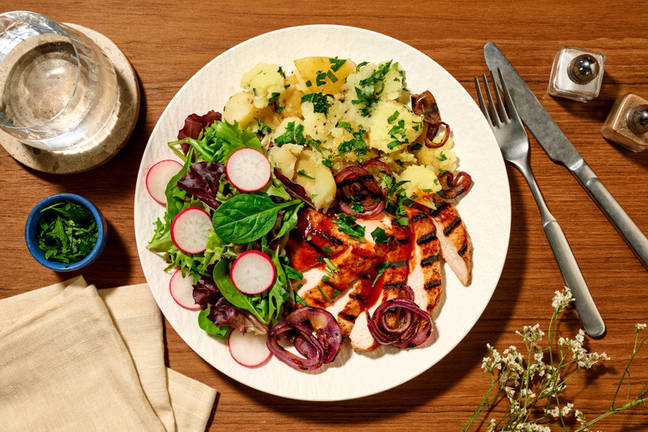 Grilled Sweet ‘n’ Sticky Pork & Radish Salad