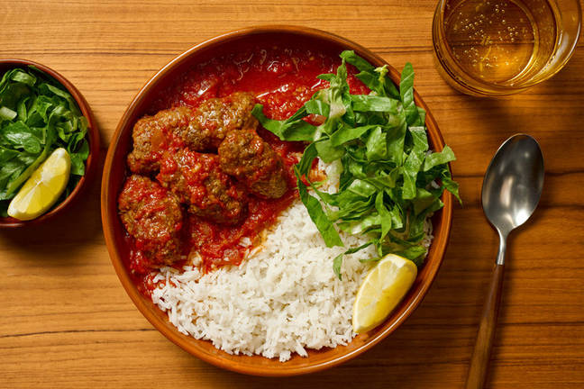 Saucy Greek-Style Beef & Pork Meatballs