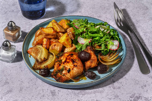 Baked Chicken & Balsamic Midnight Grapes