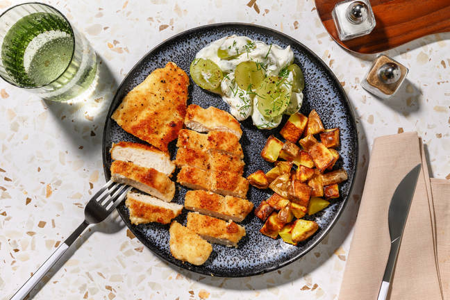 Crusted Chicken & Creamy Autumn Grape Salad