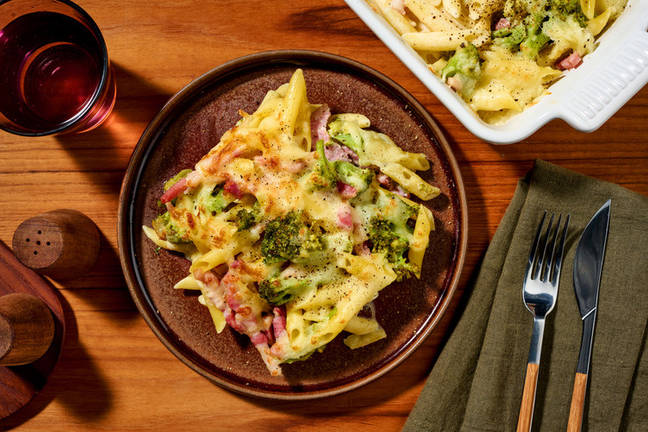 Easy Two-Cheese Bacon Pasta Bake
