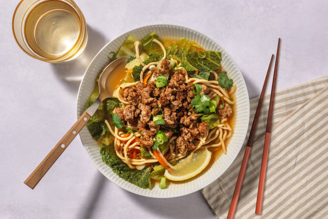 One-Pot Sichuan Pork & Veggie Noodle Soup