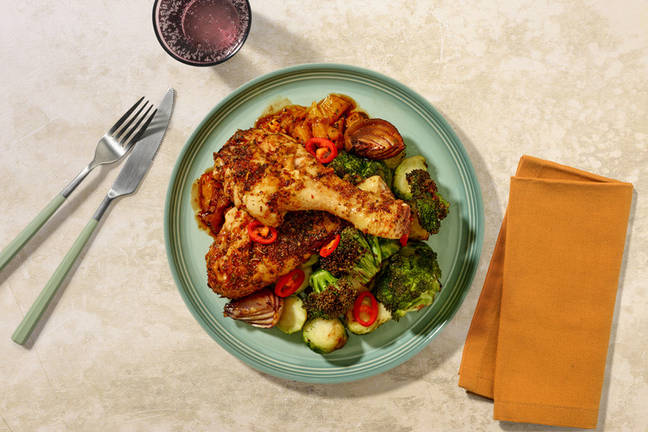 Asian Chicken Drumstick & Green Veg Traybake