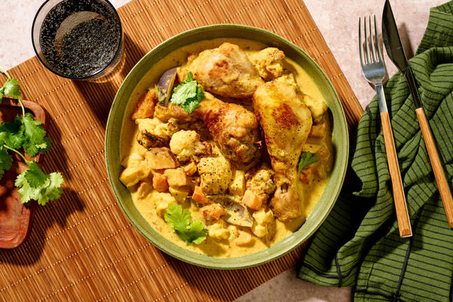 Oven-Baked Indian Chicken & Rainbow Veg