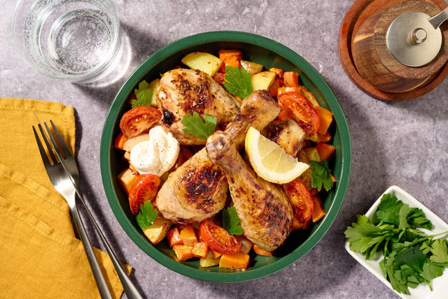 Paprika Chicken Drumsticks & Lemon Veg Bake