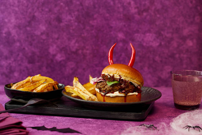 Ghoul-Grilled Beef & Oozy Chilli Jam Burger 