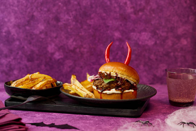 Ghoul-Grilled Beef & Oozy Chilli Jam Burger 