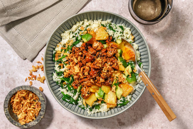 Teriyaki Pork & Charred Pineapple Salsa Bowl