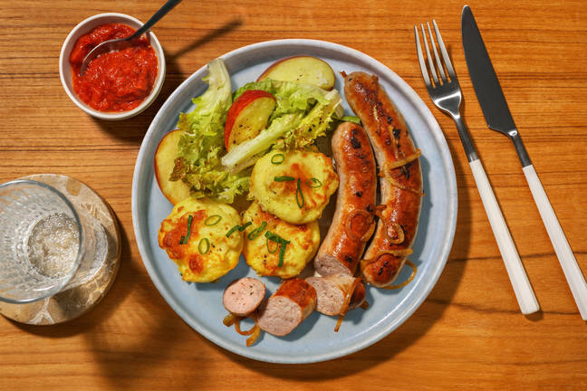 Herby Pork Bangers & Cheesy Mash Cups