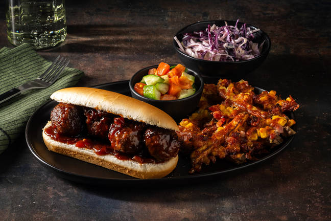 Buffalo Beef Meatball Subs & Creamy Slaw