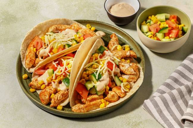 Southern-Spiced Chicken & Corn Salsa Tacos