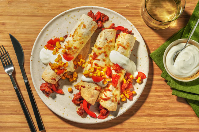 BBQ Pork & Cheddar Tortilla Roll-Ups