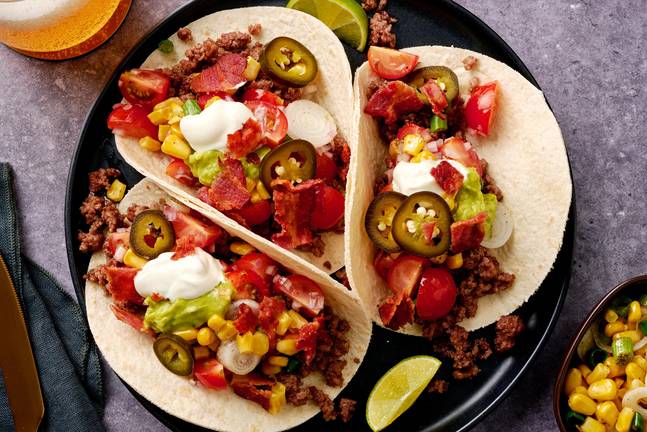 Tex-Mex Bison and Bacon Tacos