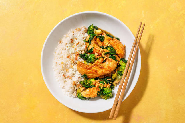 No Chop BBQ-Spiced Chicken & Veg Stir-Fry