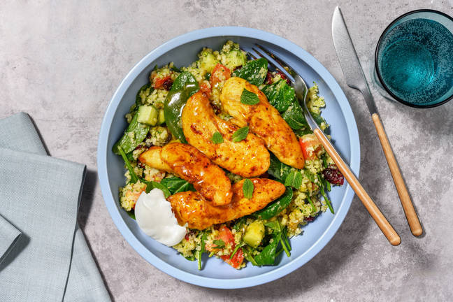 Fast Chicken & Currant Broccoli-Cauli Rice