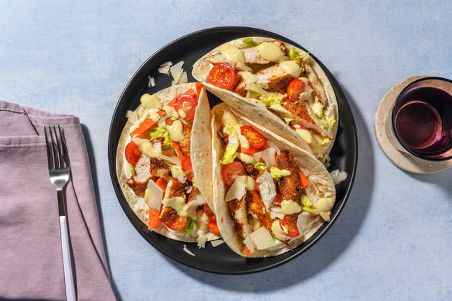 Caesar-Style Chicken Strips Tacos