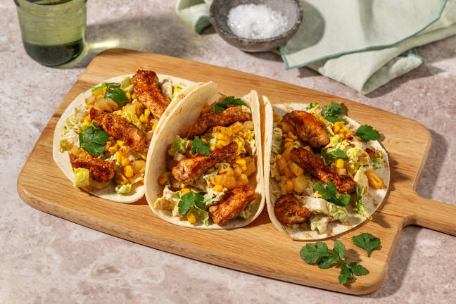 Speedy Jerk Pork & Charred Pineapple Tacos