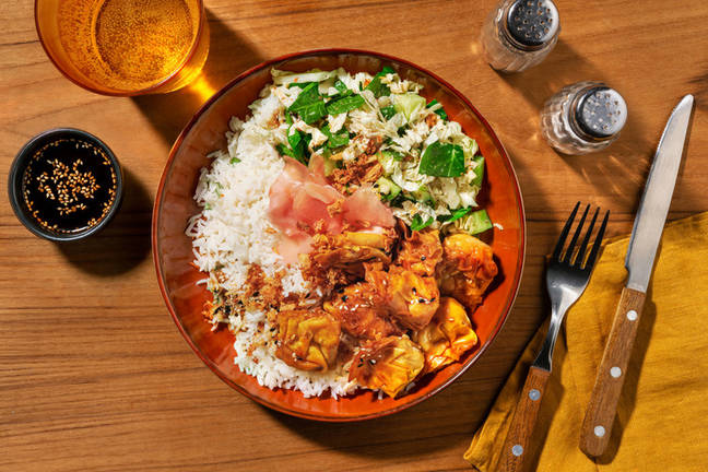Japanese-Style Prawn Dumpling Rice Bowl