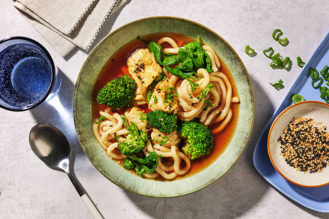 Prawn Dumplings & Easy-Prep Veggie Soup