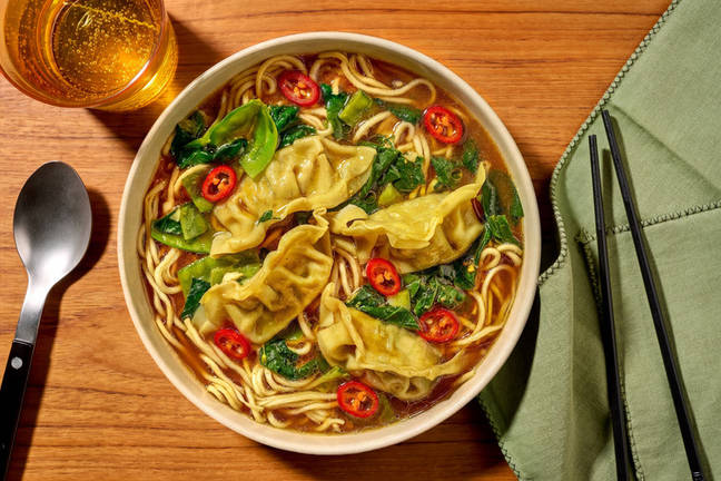 Warming Prawn Dumpling Noodle Soup