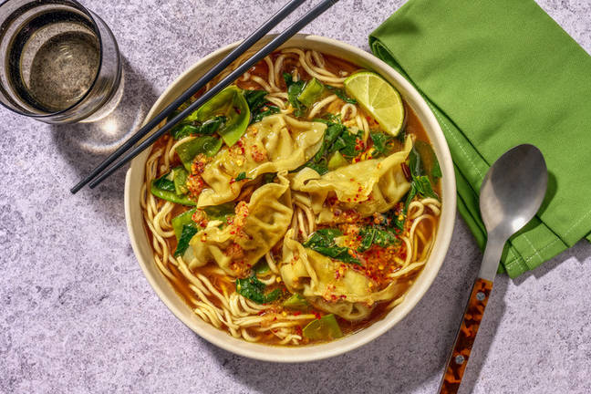 Warming Prawn Dumpling Noodle Soup
