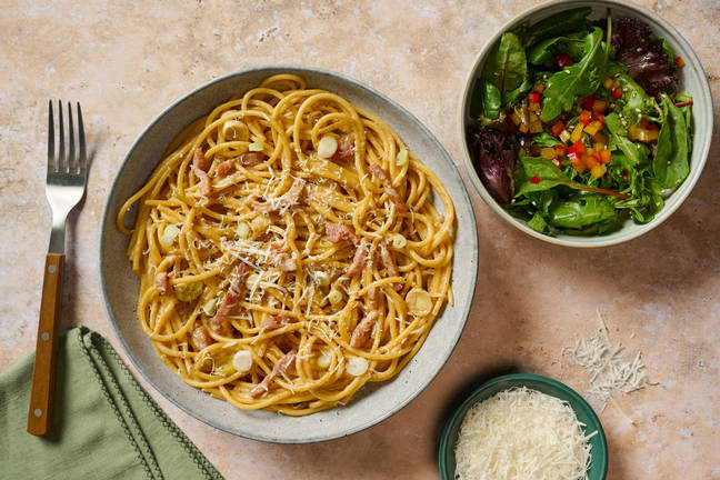 Express Miso Bacon Spaghetti Carbonara