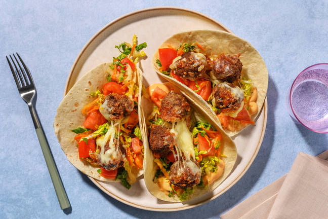 Cheeseburger Beef Meatball Tacos