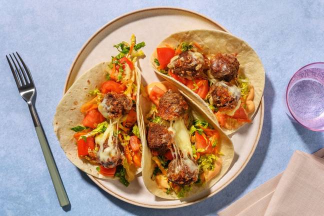 Cheeseburger Beef Meatball Tacos