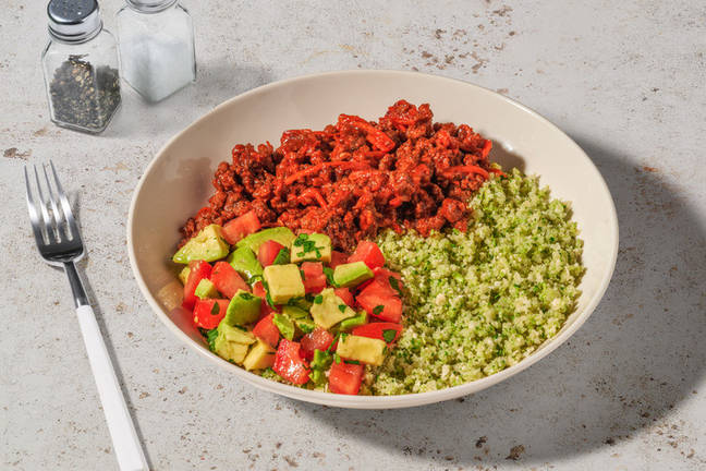 Mexican Lean Beef & Broccoli-Cauli Rice Bowl