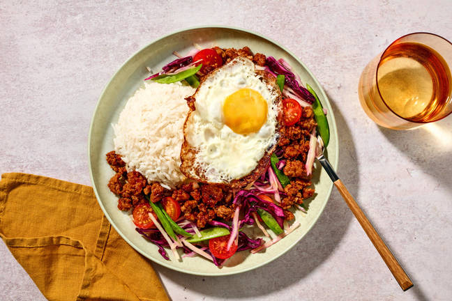 Ginger-Lemongrass Pork & Garlic Rice Bowl