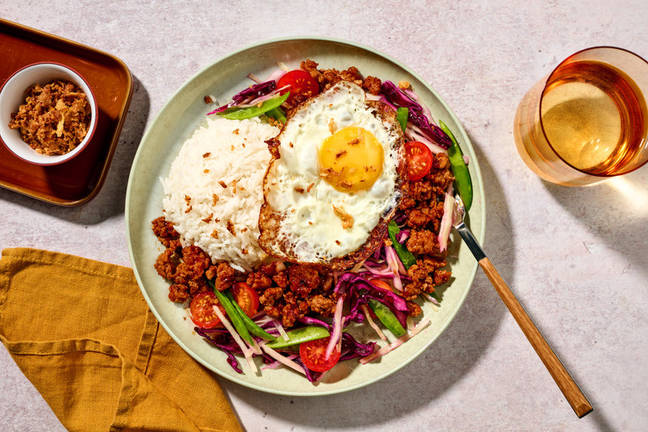 Ginger-Lemongrass Pork & Garlic Rice Bowl