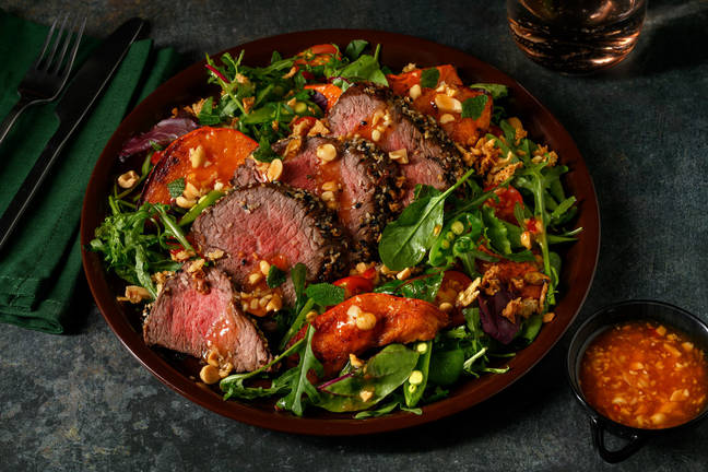 Sesame-Studded Roast Beef & Spiced Pumpkin