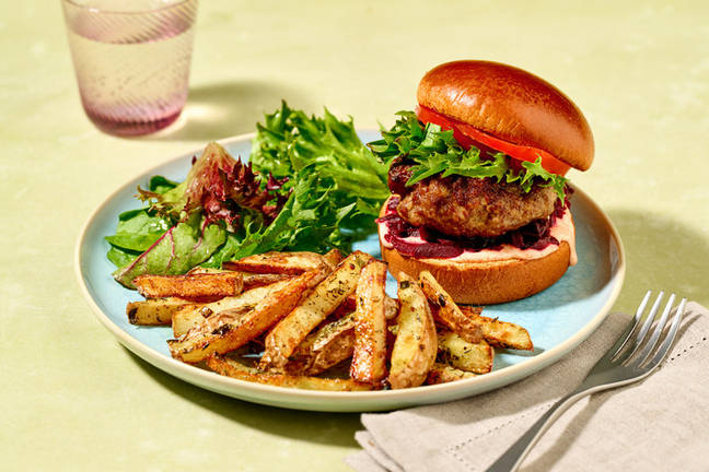 All-American Beef & Beetroot Relish Burger