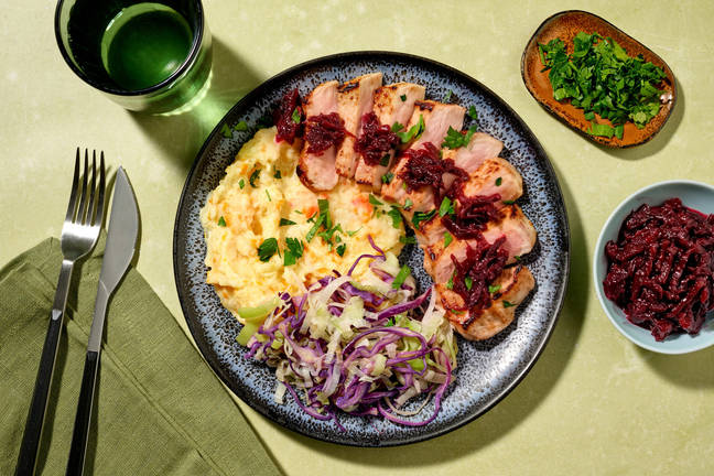 Spiced Pork Steaks & Mixed Veggie Mash 