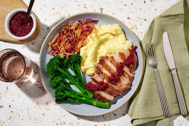 Homestyle Pork Steaks & Beetroot Relish